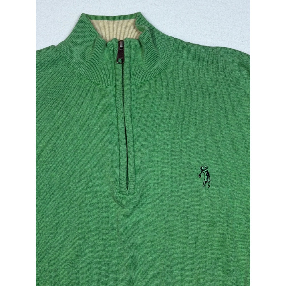 Bobby Jones Mens‎ Green Quarter Zip Golf Sweater Pullover XL Cotton